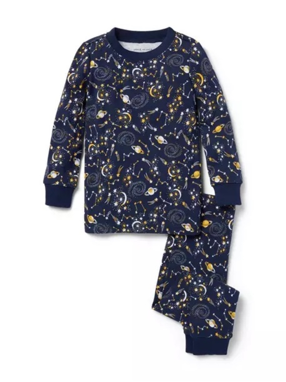 🌙Janie and Jack Navy Space-Print Kids Pajama Set